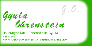 gyula ohrenstein business card